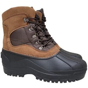 Polar Range Men Peak Insulated Cold Weather Winter Duck Boots Size US 11M Brown